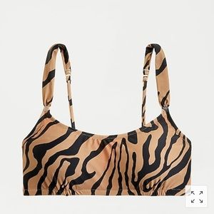 WIDE STRAP BIKINI TOP IN ZEBRA STRIPE- NWT